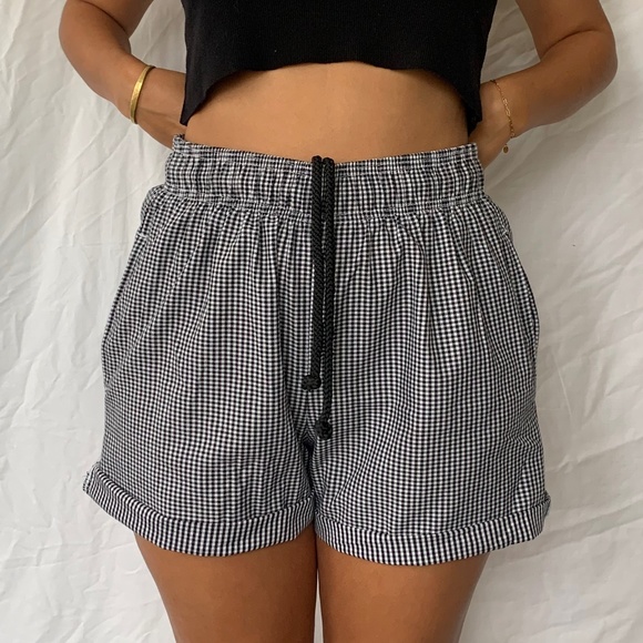 checkered high waisted shorts - Picture 1 of 2